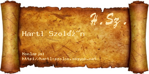 Hartl Szolón névjegykártya